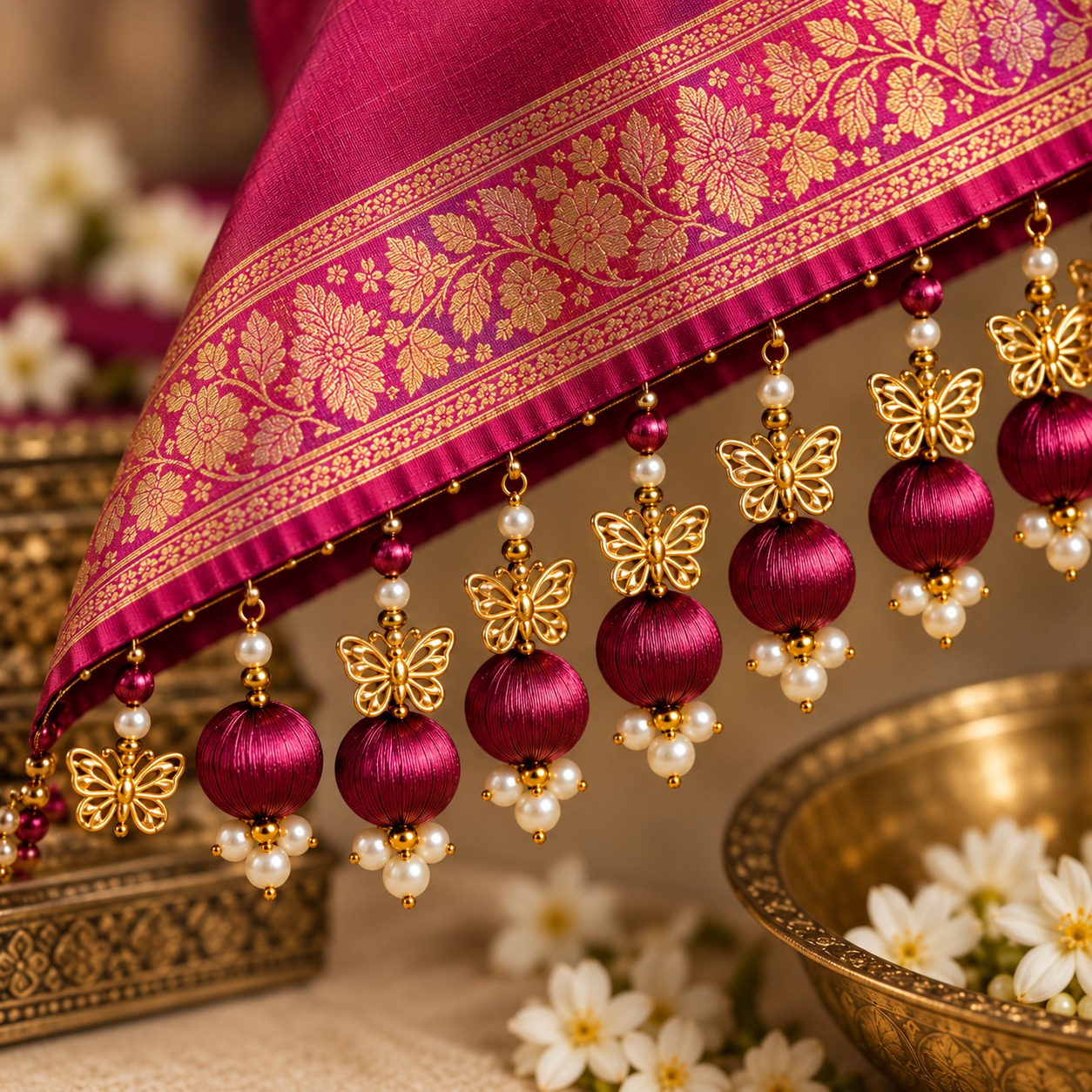 Ivory Gold Tassels